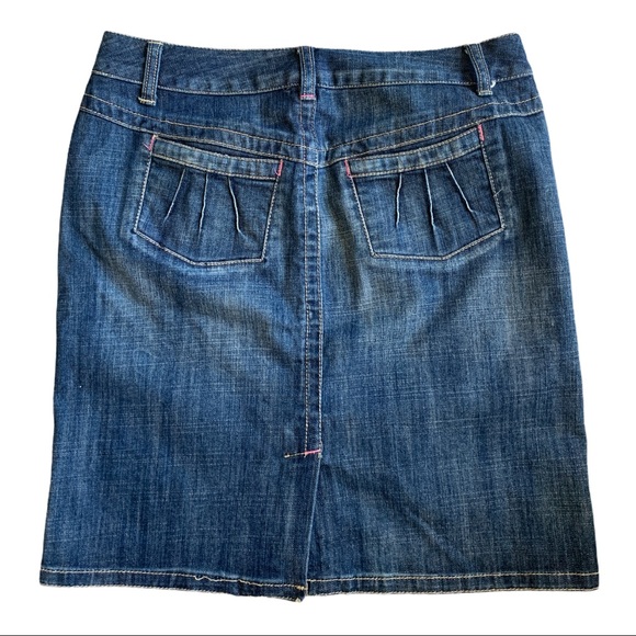 VTG Smart Set Juniors Classic Dark Blue Denim Jean Skirt Size 5 - Picture 2 of 5